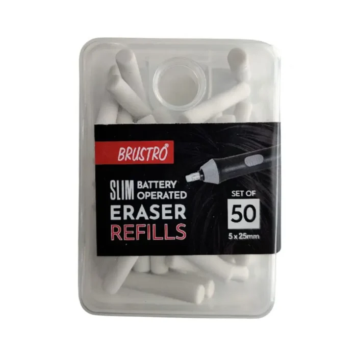 BRUSTRO Slim Battery Operated Eraser Refills (Set of 50 & 70 Pieces) - Image 4