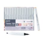 Brustro Twin Tip Alcohol Based Marker Set of 12 Earth Tones