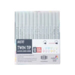Brustro Twin Tip Alcohol Based Marker Set of 12 - Pastel Tones - Image 3