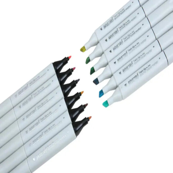 Brustro Twin Tip Alcohol Based Marker Set of 12 - Pastel Tones - Image 1
