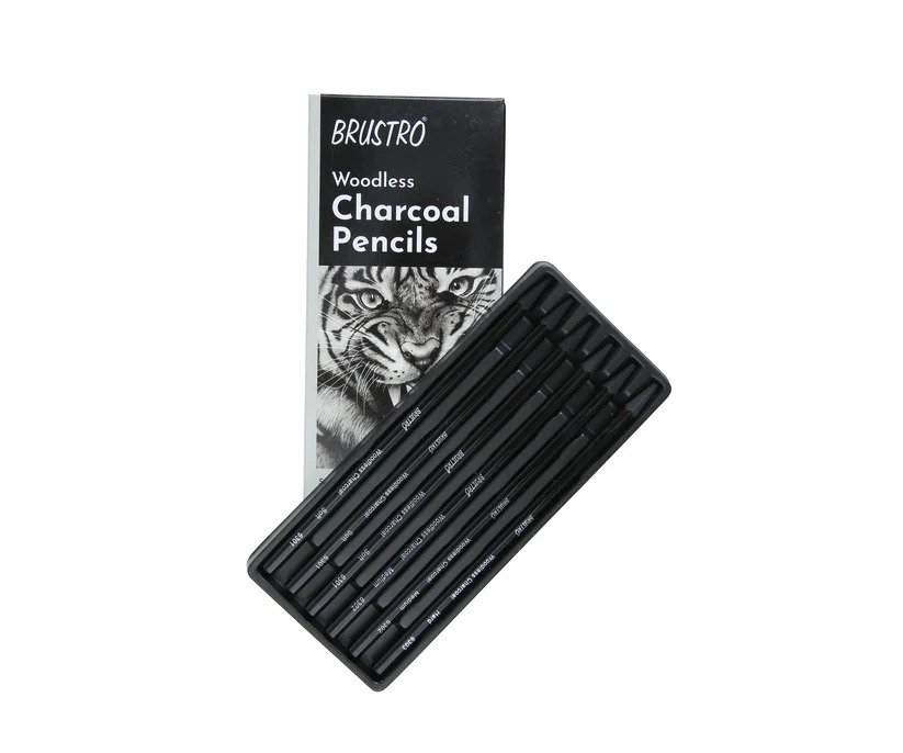Brustro Woodless Charcoal Pencils Set of 6