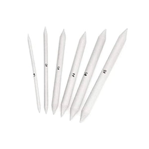 Pablo Art Paper Stumps 6Pcs Set featuring various sizes for blending colors and values in artwork, ideal for graphite, charcoal, and pastels.