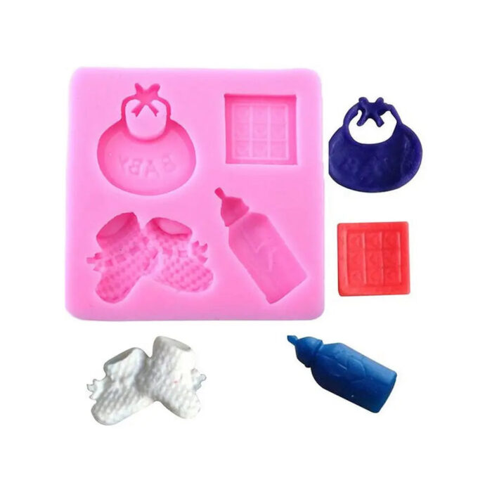 Pablo Art Silicone Mould - Baby Bottle Shoes Pattern JSF 010 - Image 1
