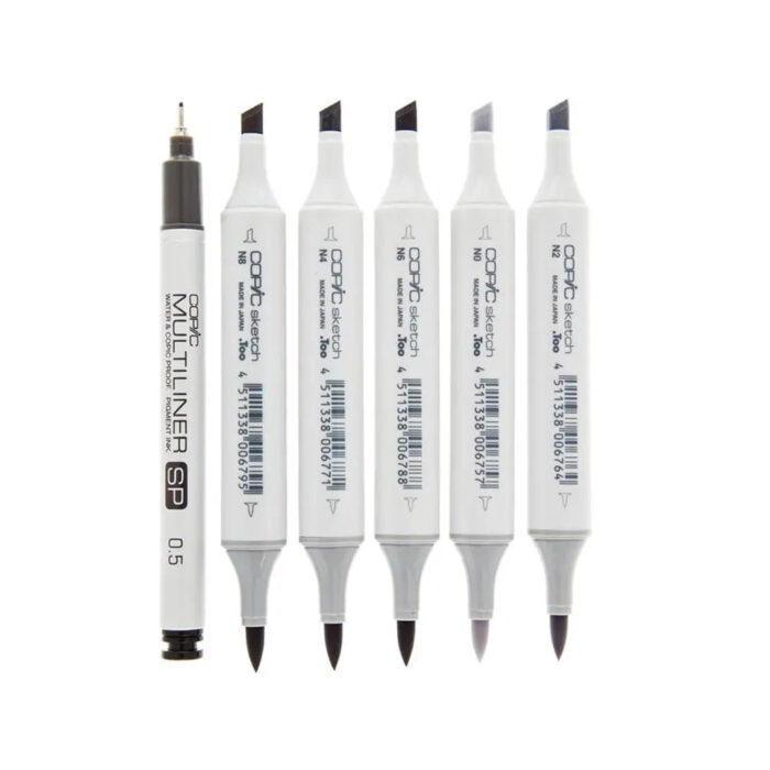 Copic Sketch 6 PCS Grey Tones - Image 1