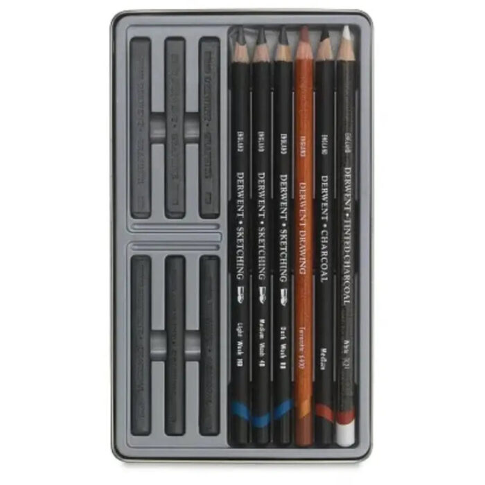 Derwent Sketching Pencil Mixed Media Collection Tin Set Of 12 ( 34305 ) - Image 2