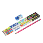Doms Neon Eraser Tipped Graphite Pencil Box