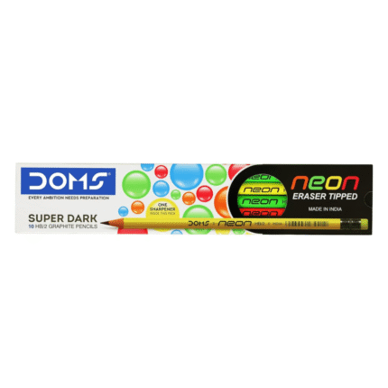 Doms Neon Eraser Tipped Graphite Pencil Box