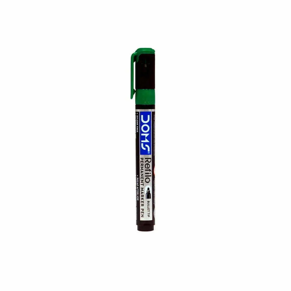 DOMS Refilo Waterproof Permanent Marker (Loose) showcasing a fine tip and waterproof ink, ideal for versatile applications on various surfaces.