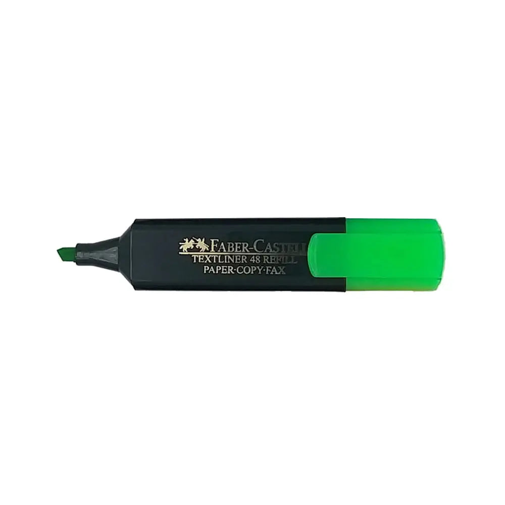 Image of Faber-Castell Textliner Classic Marker featuring vibrant fluorescent ink and durable polypropylene body with pocket clip.
