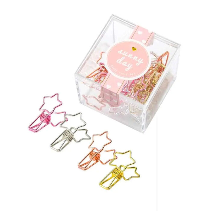 Fancy Metal Binder Clip - Rose Gold, Gold, Silver and Pink - 14 pcs/Set - Image 1