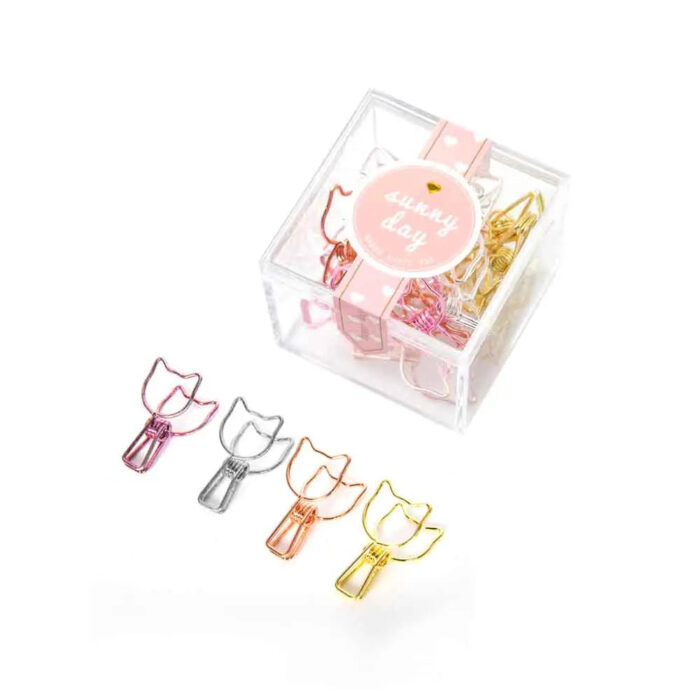 Fancy Metal Binder Clip - Rose Gold, Gold, Silver and Pink - 14 pcs/Set - Image 2