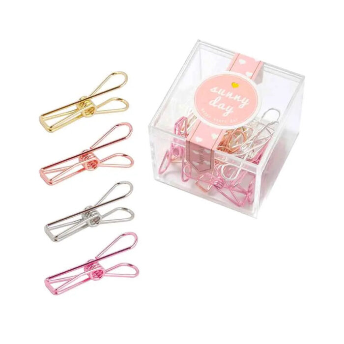 Fancy Metal Binder Clip - Rose Gold, Gold, Silver and Pink - 14 pcs/Set - Image 5