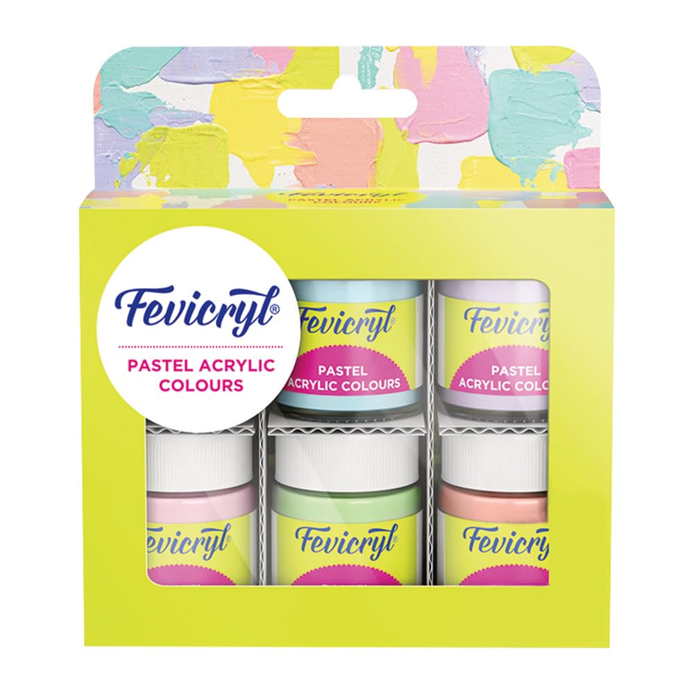 Fevicryl Pastel Acrylic Colours – Set of 6 (15ml) Fevicryl Pastel Acrylic Colours - Set of 6 (15ml)