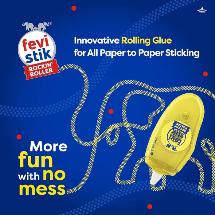 Fevistik Rockin' Roller Glue Tape, Adhesive Roller, 8mm Long X 6 mm Thick - Image 2