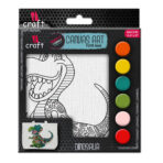 iCraft DIY Canvas Tote Bag Paint It Yourself Activity DIY Fashion Art Kit-Dinosaur
