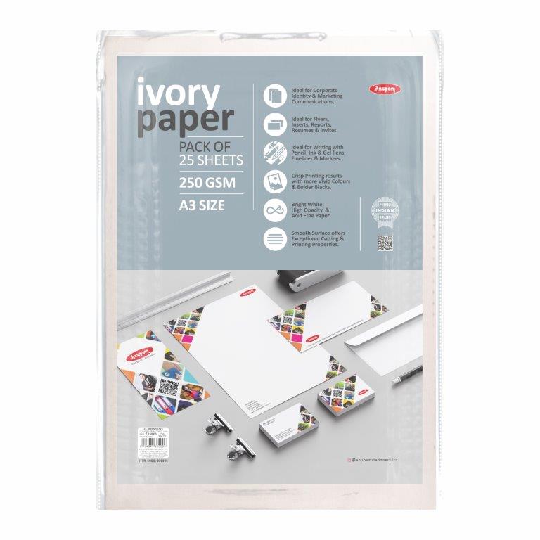 Anupam Ivory Paper Pack – 250GSM Loose Sheets