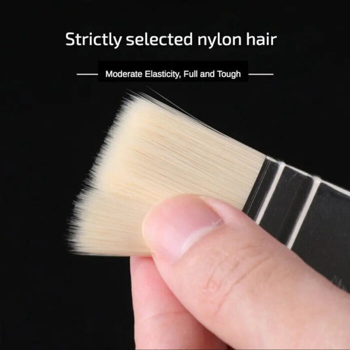 Keep Smiling Abstract Expressuin Brush - Flat Rectangular Shape - Nylon Hair with Ergonomic Handle - Image 3