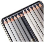 Kohinoor Hardtmuth Polycolor Artists Coloured Pencils - Grey Line Set Of 12 In Tin Box