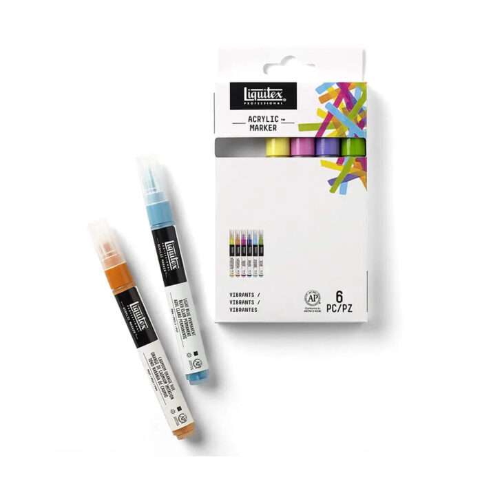 Liquitex Acrylic Marker Pastel Colours Professional Set of 6 Shades - Image 3