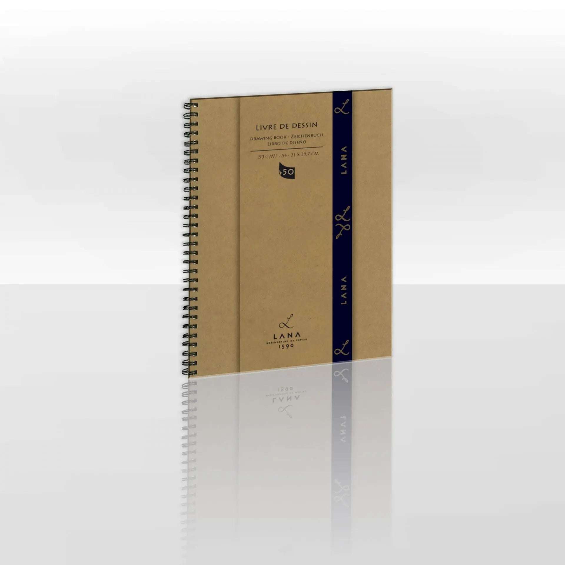 Matt-Finish-150GSM_Long-Side-Spiral-bound-Album-50SHT-Lana-69826288.jpg Lana Livre De Dessin -Drawing Book-Light Grain/Matt Finish 150GSM,Long Side Spiral bound Album 50SHT(Per Pad) - Image 1