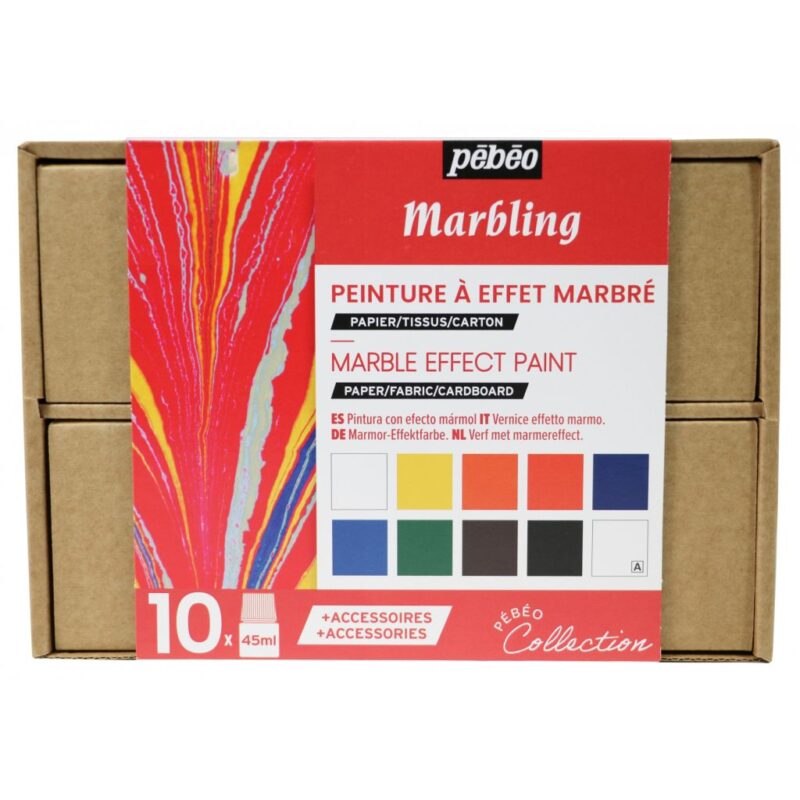 Pebeo Marbling Paint Assorted 10 x 45 ml - Collection Set