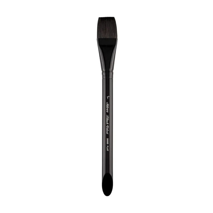 Silver Black Velvet Flat Brush - Image 1
