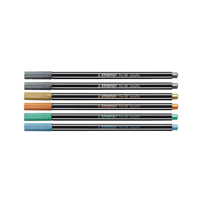 Stabilo Pen 68 Metallic Fibre Tip Set of 6 - Image 1