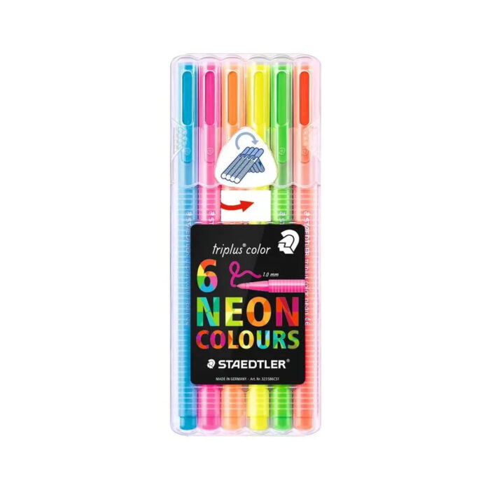 Staedtler Triplus Fineliner Neon Pen Sets - 6pcs - Image 2