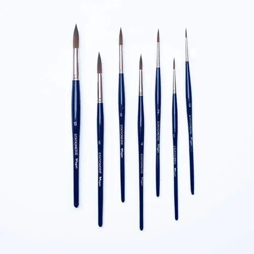 Stationerie Aqua Pro Round Set of 7 - Vegan Synthetic Kolinsky Edition