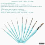 Stationerie Handcrafted Signature Hybrid Set Of 10 Icy Blue (2nd Gen Aquasync Bristle & Oval Grip Handle)