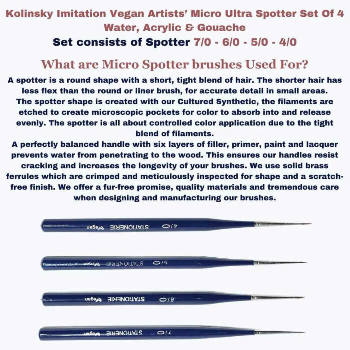 Stationerie Ultra Micro Spotter Set Of 4 Kolinsky Synthetic - Image 4