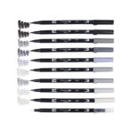 Tombow Dual Brush Pens Art Markers- Grayscale Palette
