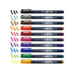 Tombow Fundenosuke Neon Colour Brush Pen Set of 6 - Image 2