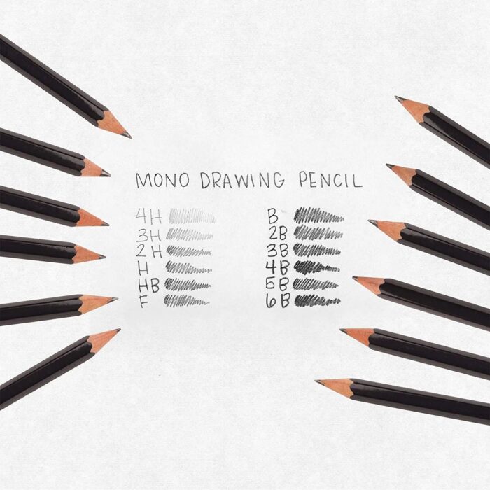 Tombow Mono Graphite Pencil Set, 12 Assorted Grades With Free Mono Knock Eraser, Limited Edition - Image 2