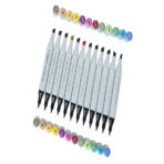 BRUSTRO Twin Tip Alcohol Based Marker Set of 12 - Image 4