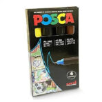 Uniball POSCA Ultra Water Based Paint Marker PC-1MR Set of 4,8 Colours