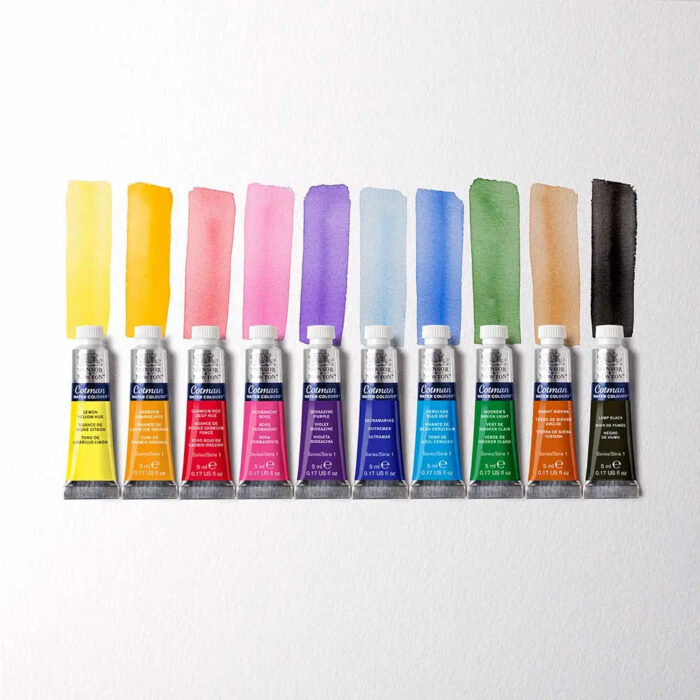 Winsor & Newton Cotman Water Colours - 10 x 5ml Tubes - Image 1