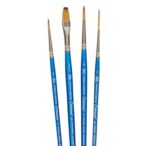 Winsor and Newton Cotman Watercolour Synthetic Hair Brush - Short Handle - Pack of 4
