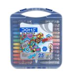 Doms Jumbo Oil Pastel Set - Non-Toxic Hexagonal Crayons in Plastic Carry Case