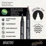brustro Soft Brush Tip for Calligraphy, Hand Lettering, Colouring, Scrapbooking, Card Making - Set of 10 Colors.
