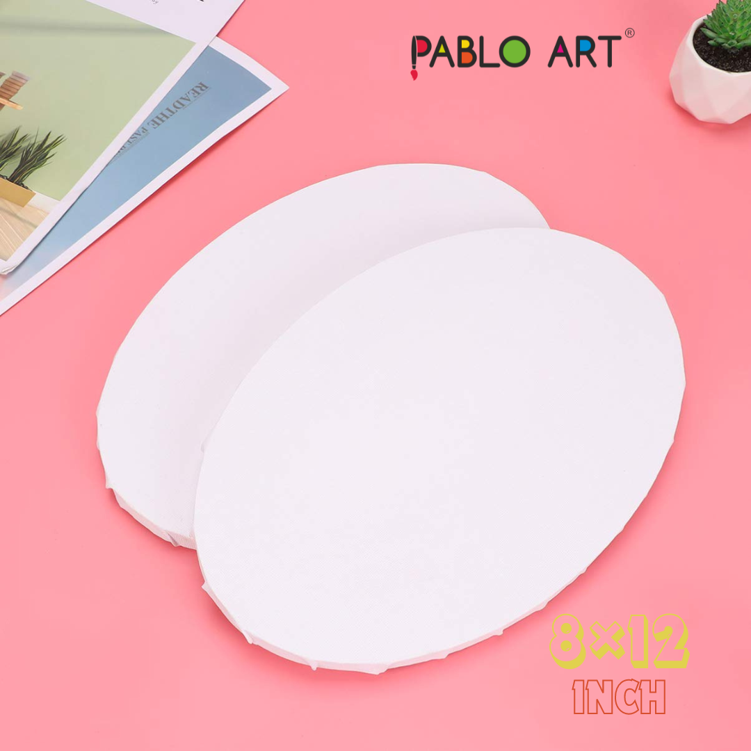 1-7.png Pablo Art 8×12 Stretched Oval Canvas Board A Creator’s Dream Surface - Image 1