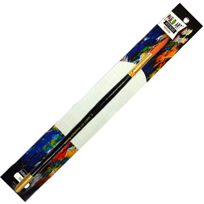 Pablo Art Premium Artists Brush Size 14 Round with ergonomic handle and high-grade synthetic bristles, ideal for various painting techniques.