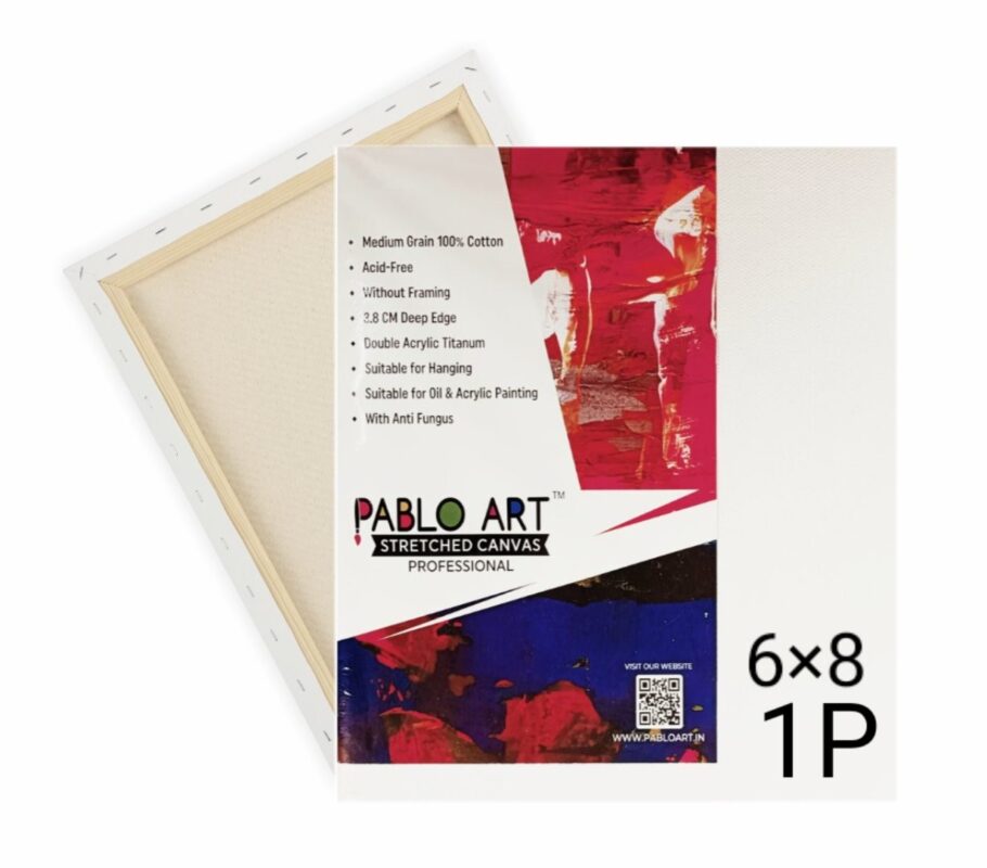 Stretched canvas board for artists