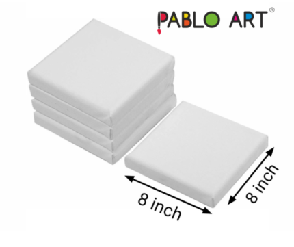 Stretched Canvas Board, 8x8 Canvas, Acrylic Painting Canvas, Oil Painting Canvas, Square Canvas Board, Primed Art Canvas, DIY Wall Art Canvas, Canvas for Beginners, Canvas for Professionals, Eco-Friendly Canvas.