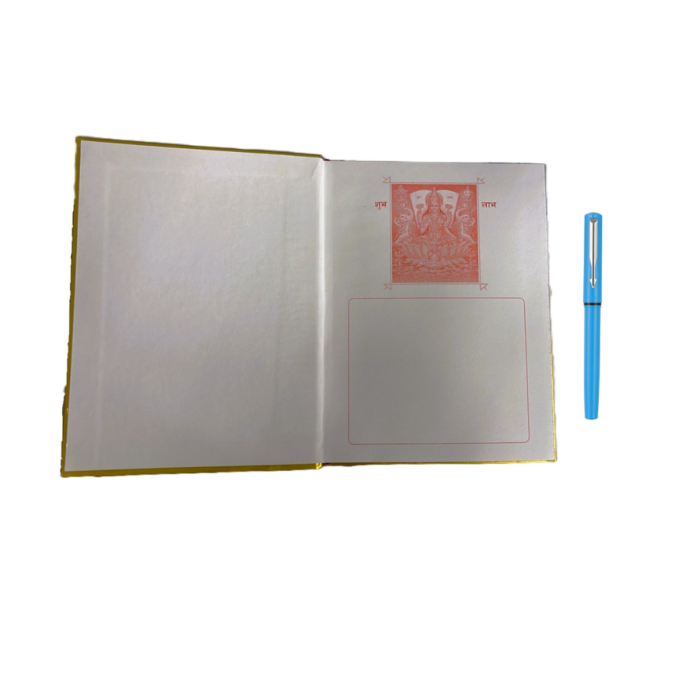 High-quality pages of the Navneet Dhan Laxmi ruled Notebook, illustrating the smooth writing surface and sewn binding for durability. Parker Beta Pen in Use: Close-up of the Parker Beta Neo Ball Pen in action, demonstrating its smooth ink flow and comfortable grip during writing.