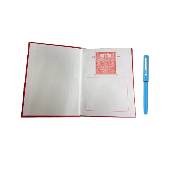 ooja page in Navneet Dhan Laxmi ruled Notebook with a beautiful Laxmi photo, designed for spiritual use and personal reflection