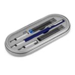 Parker Vector Standard Chrome Trim Calligraphy Fountain Blue Pen Body Color With 4 Ink Cartridges (2 Blue + 2 Black) - Image 2