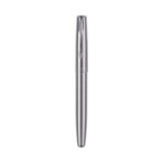 Parker Frontier Stainless Steel | Chrom Trim | Roller Ball Pen | Refillable (Pack of 1, Ink - Blue) | Well-suited for gift-giving | Leading pen for corporate and student needs