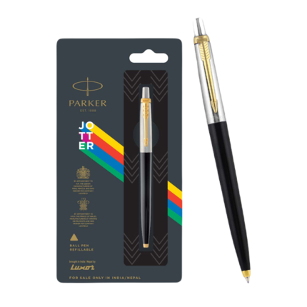 Parker Jotter Standard Ball Pen Gold Trim Black