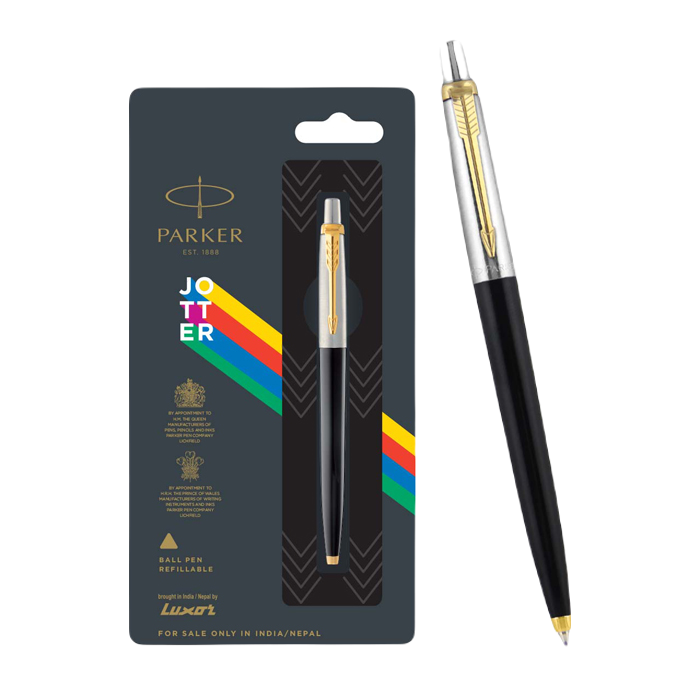 Parker Jotter Standard Ball Pen Gold Trim Black